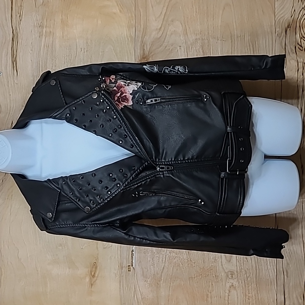 NWOT Blank NYC Love and Leave Faux Leather Moto Jacket Sz S